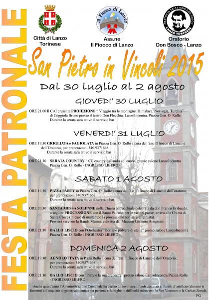 Festa patronale S. Pietro in Vincoli 2015