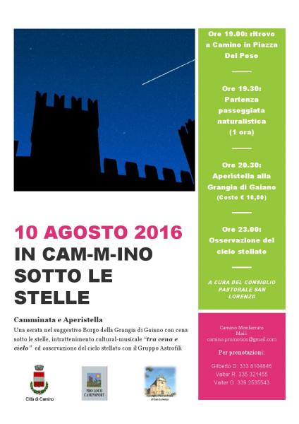 IN CAM-M-INO SOTTO LE STELLE