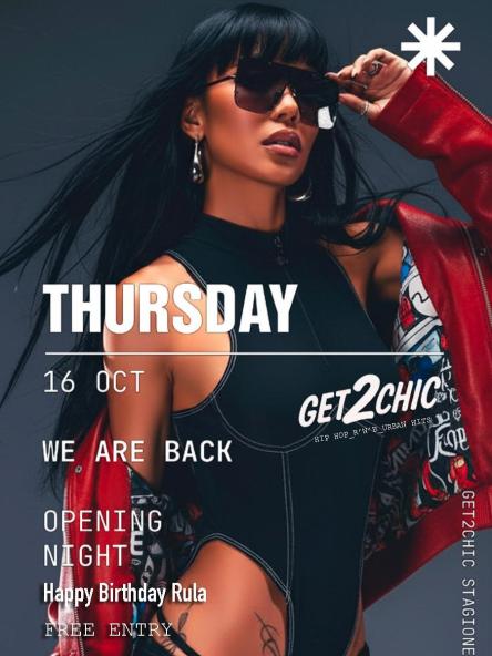 Inaugurazione HIP HOP - Giovedì 16/10/2025 - GET2CHIC di DJ RULA (Atipici / ATPC) @ STUDIO 54 (Nomad